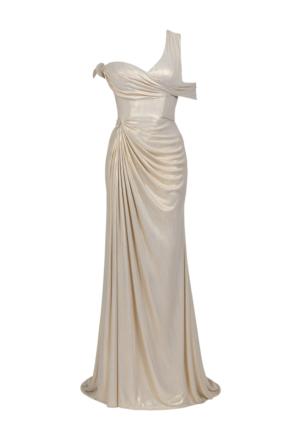 Aurelia Liquid Gold Draped Gown