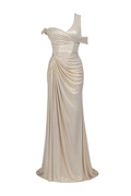 Aurelia Liquid Gold Draped Gown