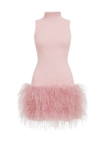 Amelie Feather Mini Dress Pink