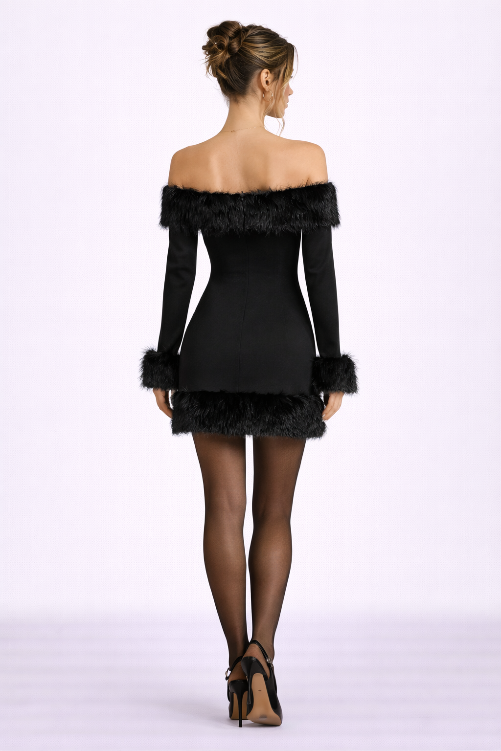 Odette Feather Mini Dress