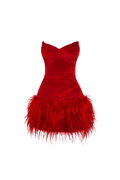 Scarlett Feather Mini Dress Red