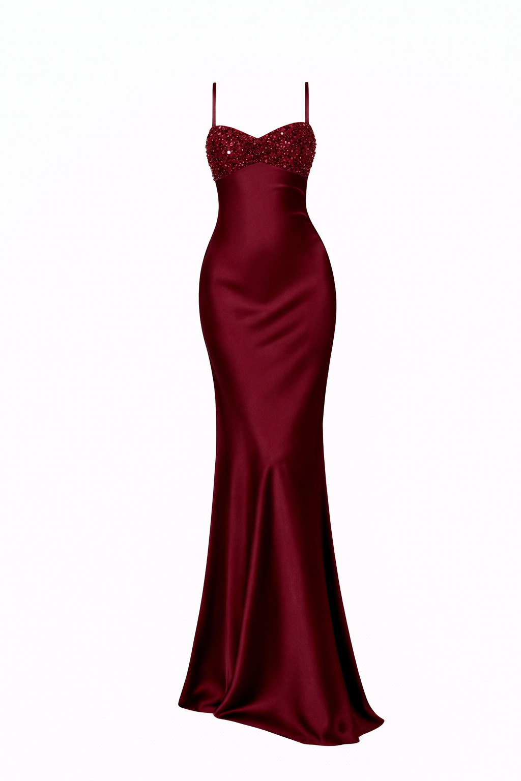 Elise Satin Lace-Up Maxi Dress - Burgundy