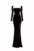 Isabella Lace Velvet Maxi Dress