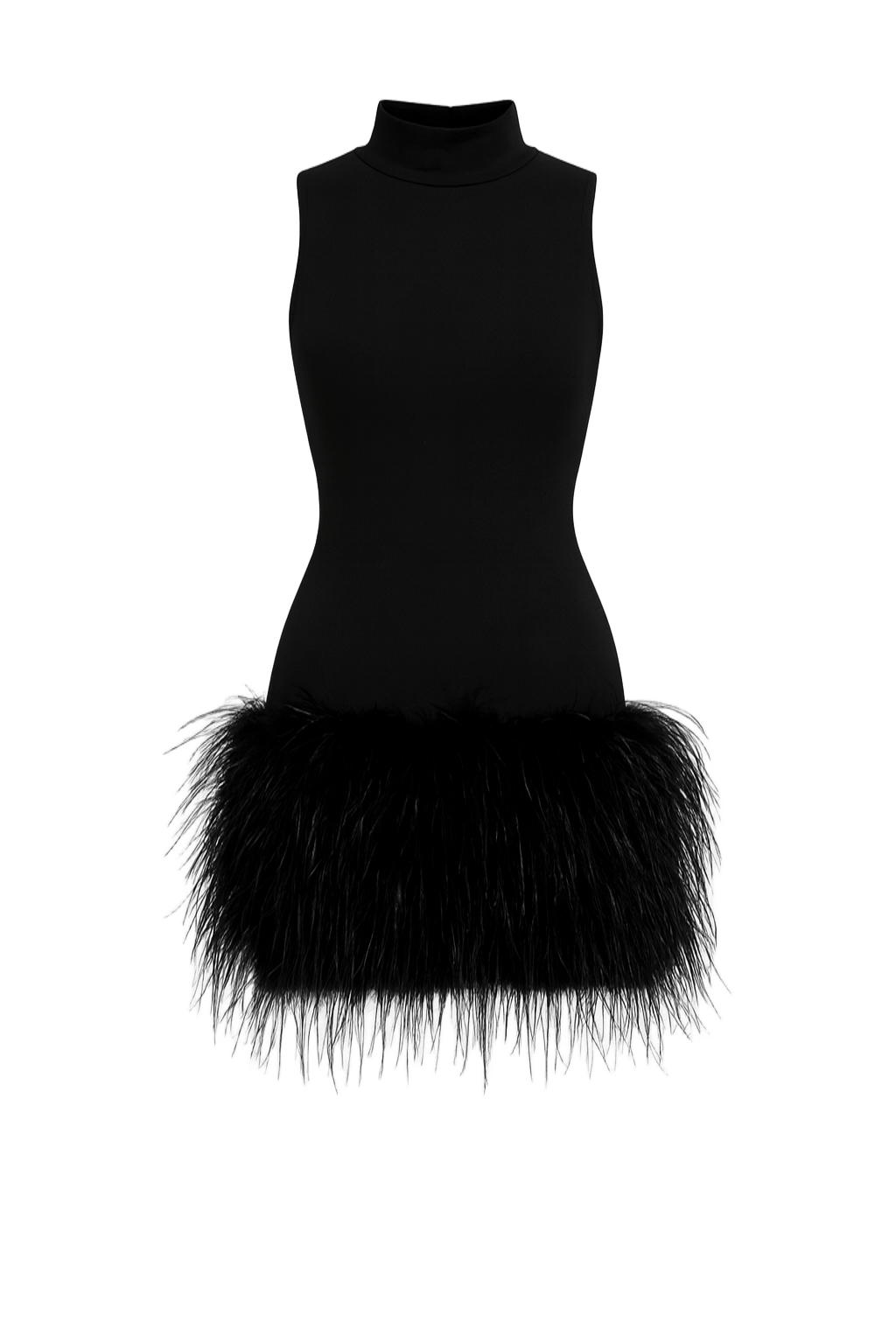 Amelie Feather Mini Dress Black