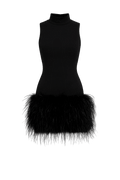 Amelie Feather Mini Dress Black