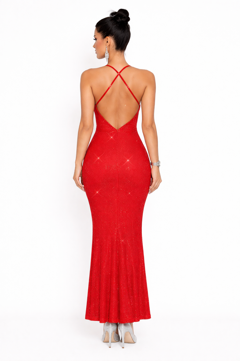Kris Red Sequin Maxi Dress
