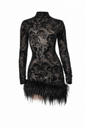 Mega Mesh Feather Mini Dress