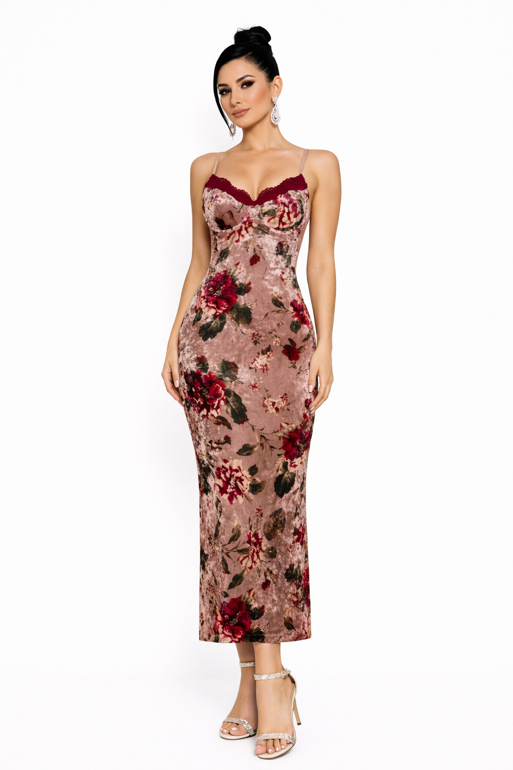 Rosalie Velvet Floral Maxi Dress