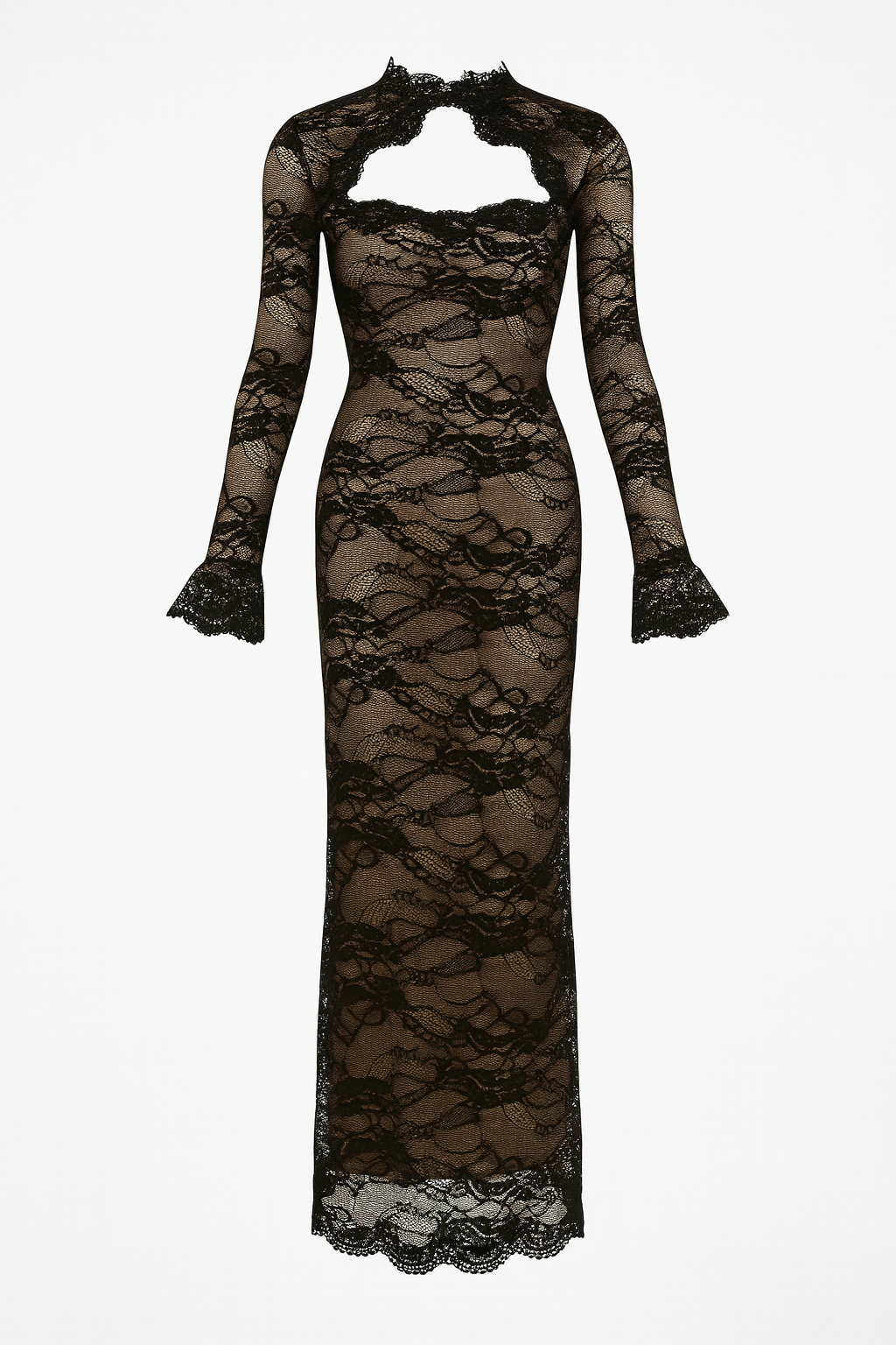 Dorit Sheer Lace Maxi Dress
