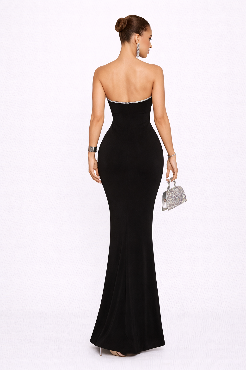 Bianca Strapless Crystal-Trim Maxi Dress
