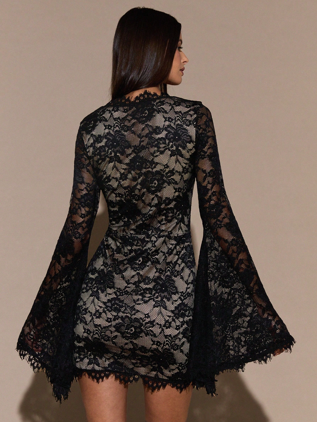 Seraphine Noir Lace Mini Dress