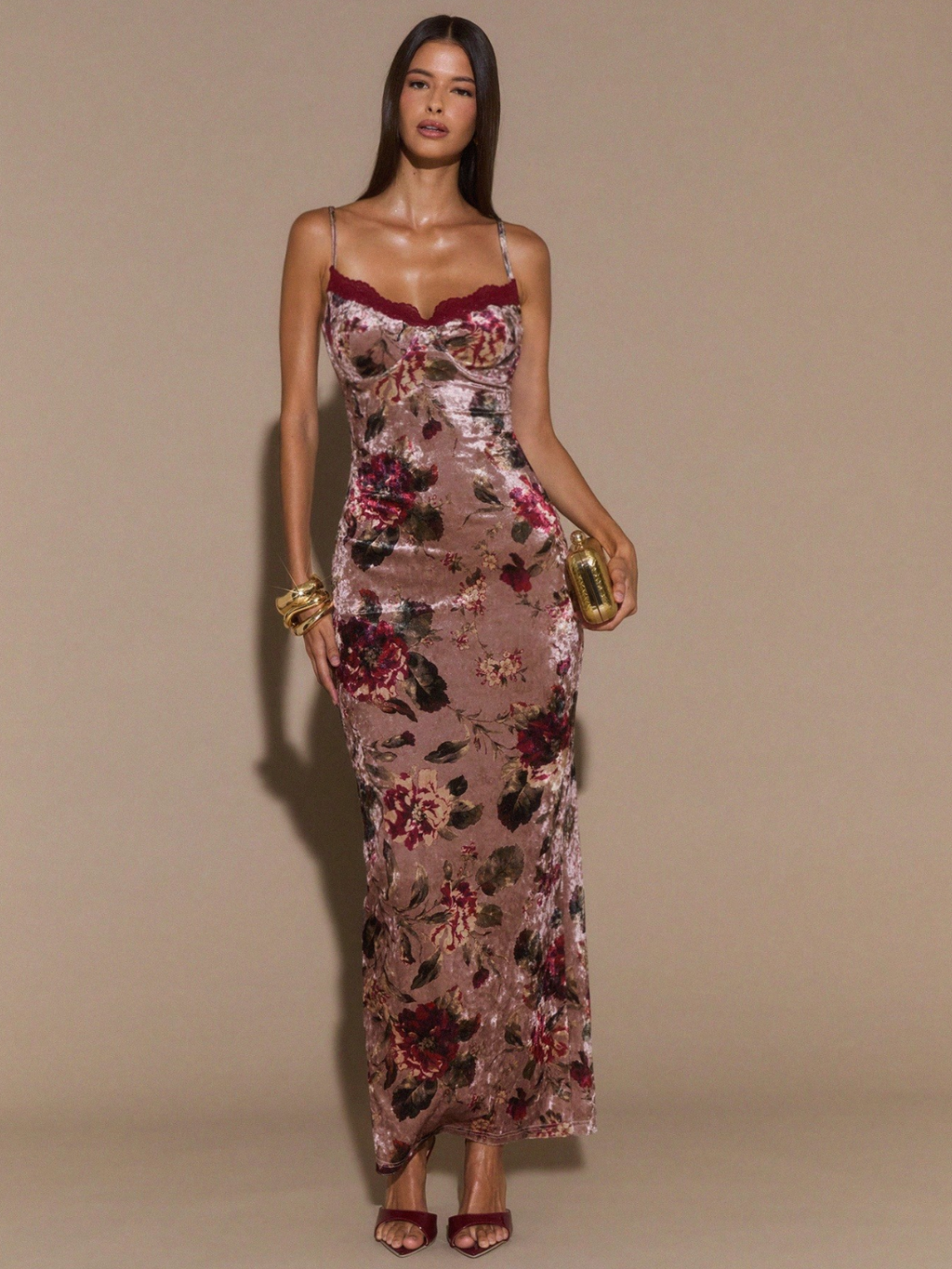 Rosalie Velvet Floral Maxi Dress