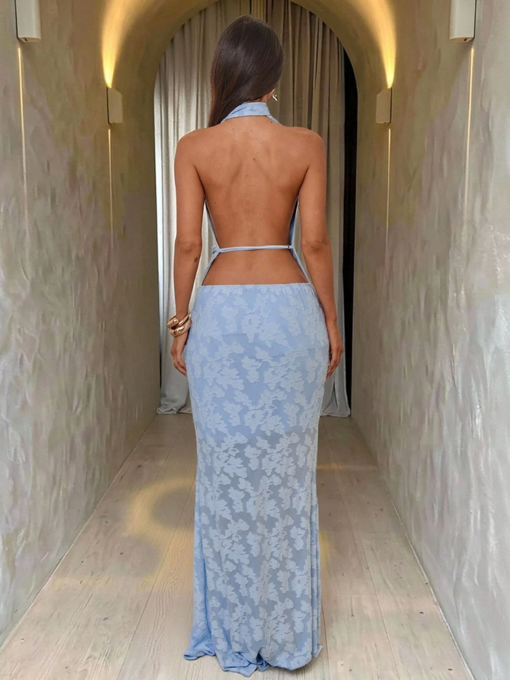 Rosalie halter maxi dress